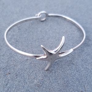 Sterling silver starfish bangle